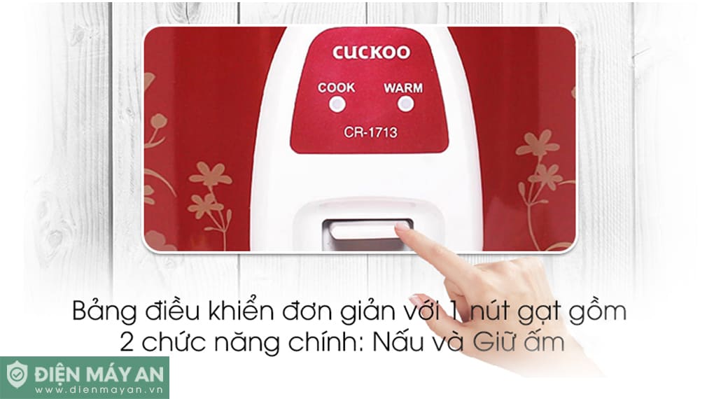 Nồi cơm điện 3.0L Cuckoo CR-1713 - Đỏ
